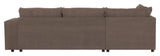 Woood Randy Sofa with left-facing chaise longue, Cacao