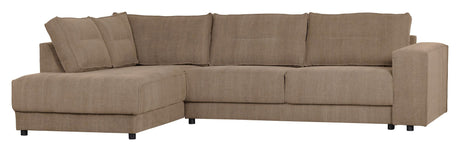 Woood Randy Sofa with left-facing chaise longue, Khaki