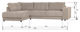 Woood Randy Sofa with left-facing chaise longue, Sand