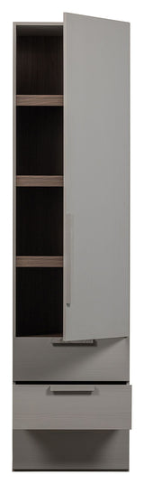 Clean Wardrobe with 1 Door, Matte Light Gray