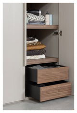 Clean Wardrobe with 2 doors, B110, Mat Light gray