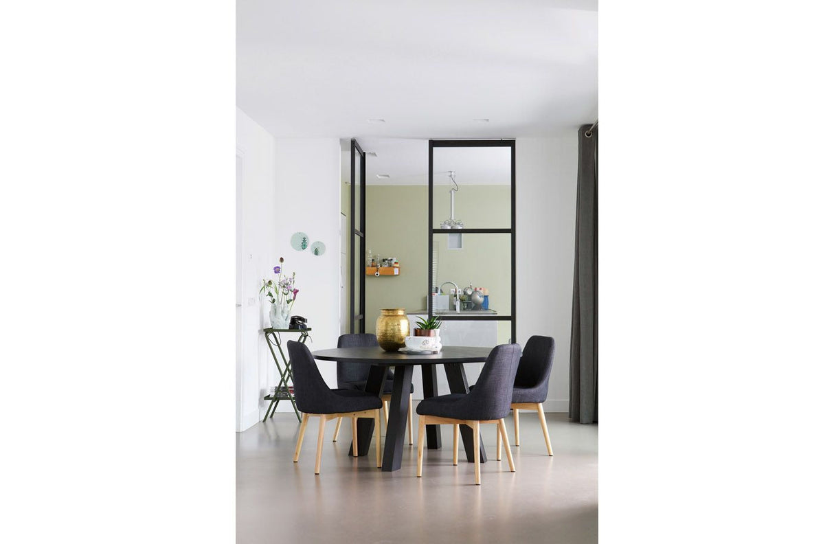 Woood - Rhonda Dining Table - Black Oak - Ø150