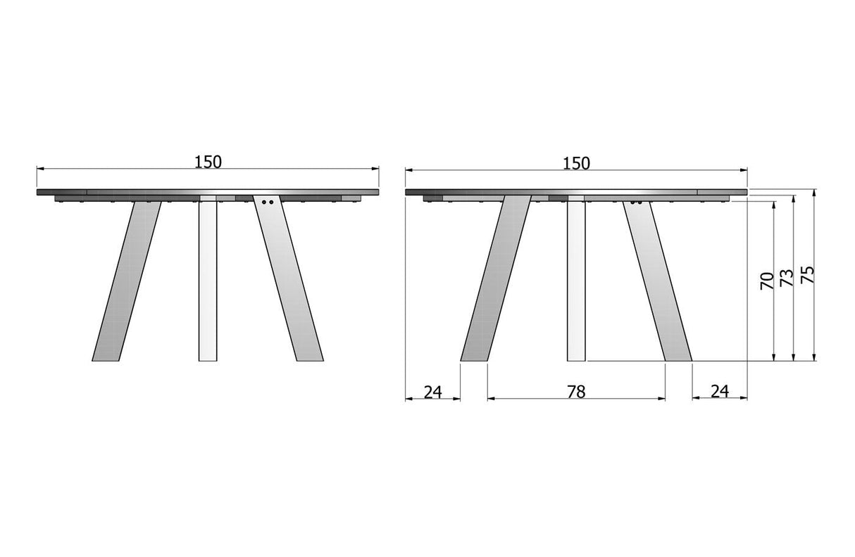 Woood - Rhonda Dining Table - Black Oak - Ø150