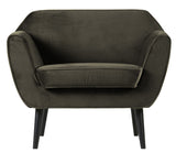 WOOOD - Rocco Armchair w/velour - Warm Green