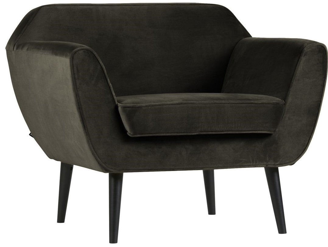 WOOOD - Rocco Armchair w/velour - Warm Green