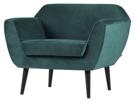 Woood Rocco Armchair - Teal Velour