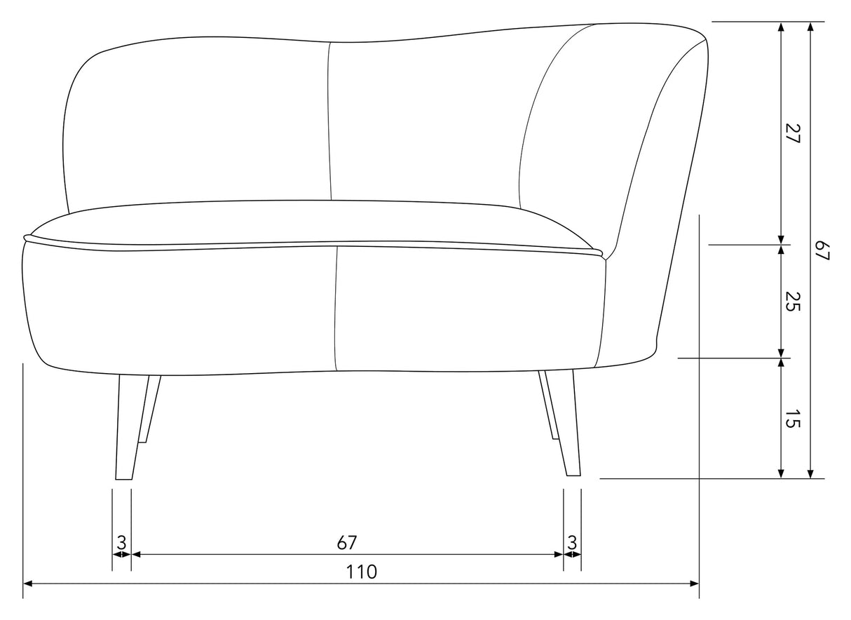 Sara Lounge Sofa, right - Warm green