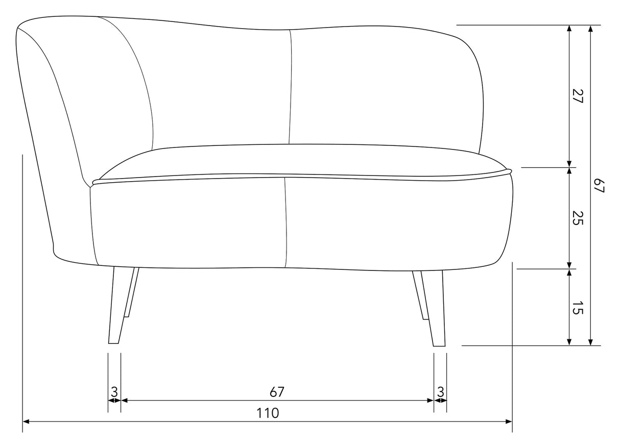 Sara Lounge Sofa, left - Warm green