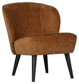 Woood Sara Lounge Chair, Velour w. structure Cognac