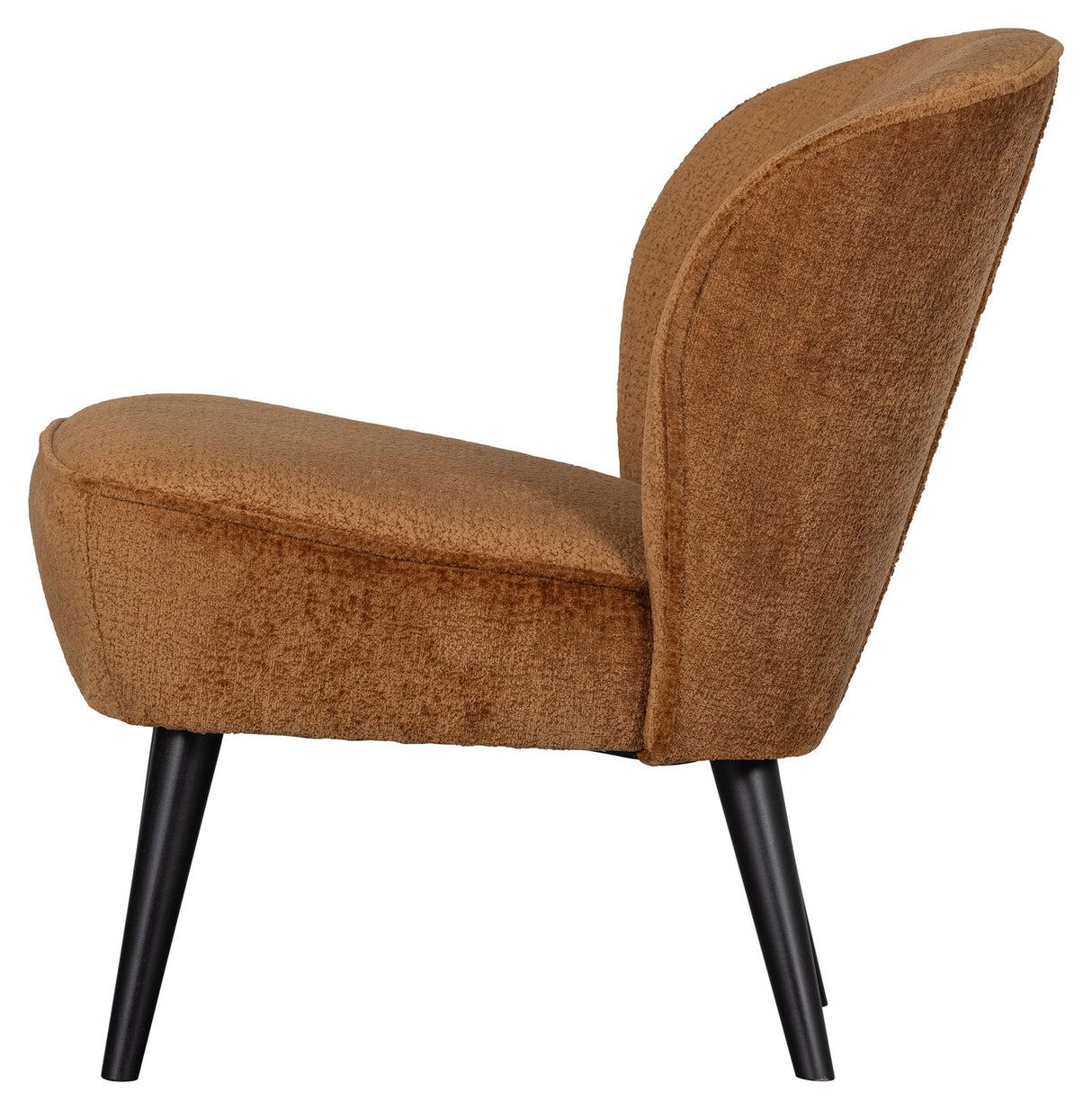 Woood Sara Lounge Chair, Velour w. structure Cognac