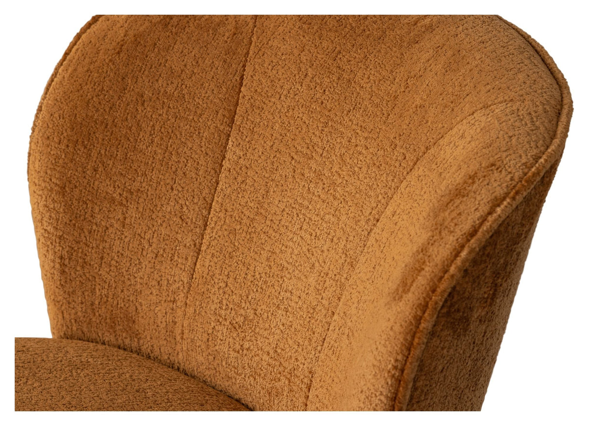 Woood Sara Lounge Chair, Velour w. structure Cognac