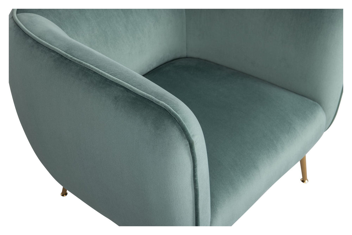 Woood Scout Lounge Chair - Green Velour