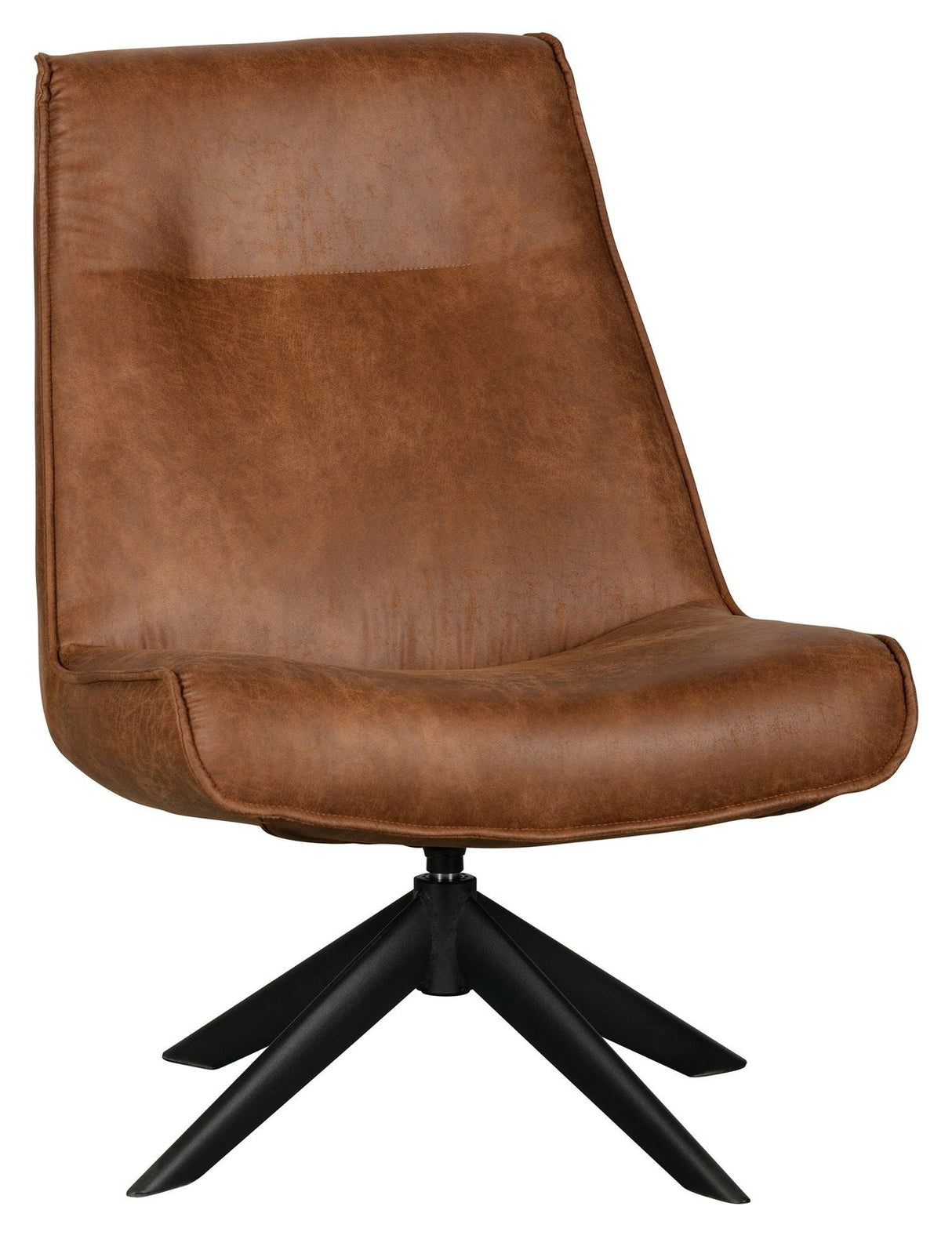 Woood Skyler Armchair w. swivel foot - Cognac Leatherette