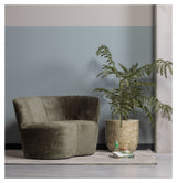 Stone Lounge Sofa, right facing - Warm green