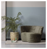 Stone Lounge Sofa, left facing - Warm green