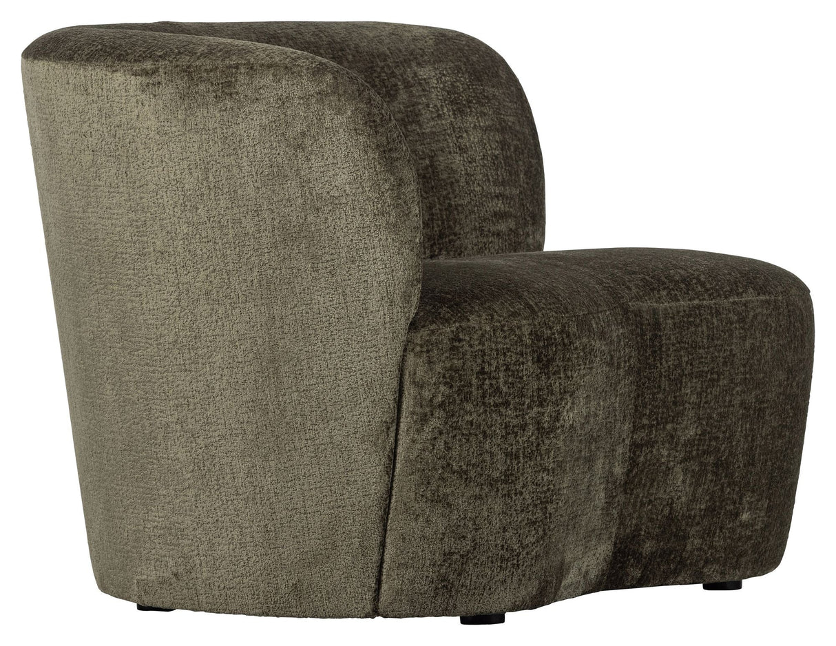 Stone Lounge Sofa, left facing - Warm green