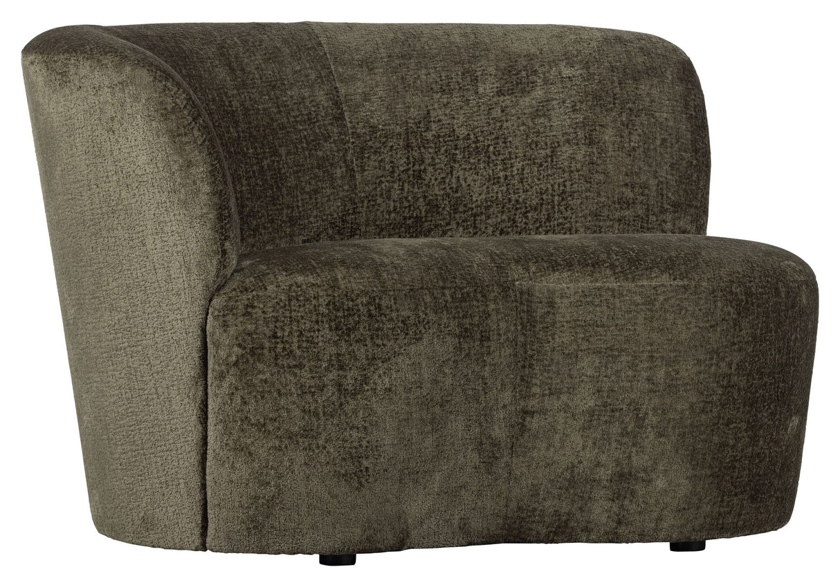 Stone Lounge Sofa, left facing - Warm green