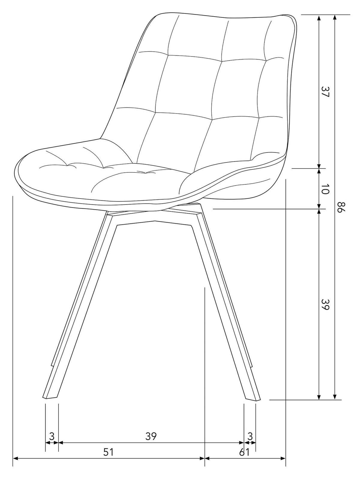 Sutton Dining Chair - Anthracite bouclé