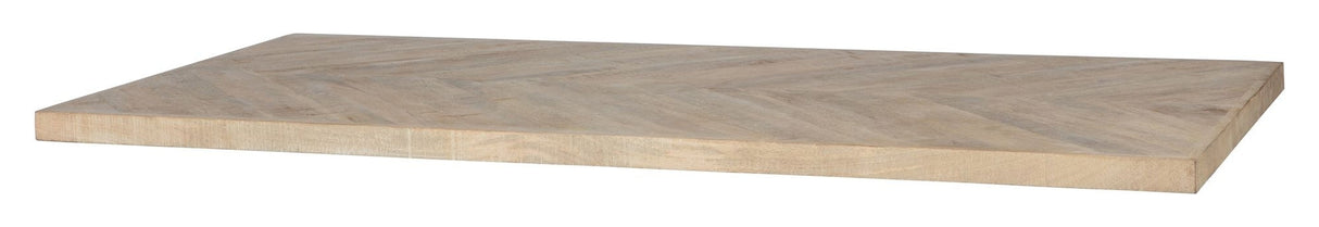 Tablo Countertop White washed mango wood, Herring Bone, 90x180