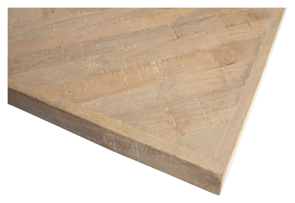 Tablo Countertop White washed mango wood, Herring Bone, 90x180