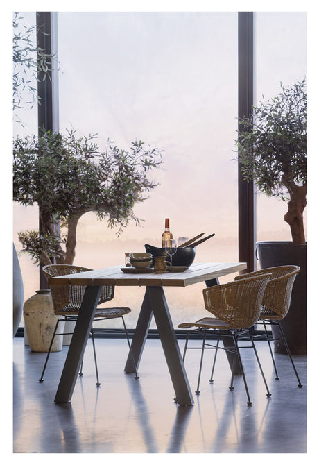 Woood Tablo Garden table with A-legs - Wood/Metal. 210x81