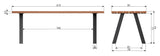 Woood Tablo Garden table with A-legs - Wood/Metal. 210x81