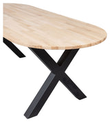 Woood Tablo Oval Dining Table - Oak/X-Legs, 220x90