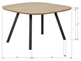 Tablo Dining Table, 130x130, Oak/Metal