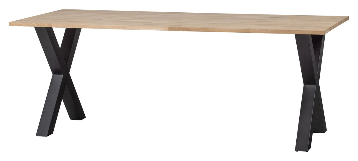 Woood Tablo Dining Table - Untreated Oak/X-Legs, 200x90