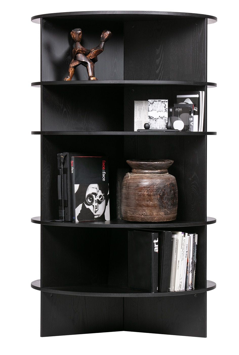 Woood Trian Tower Shelf - Black Ask, Ø100