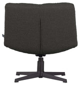 Vinny Lounge Chair with Turning Stand, Dark Gray Bouclé