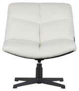 Vinny Lounge Chair w. swivel foot - Off-white bouclé