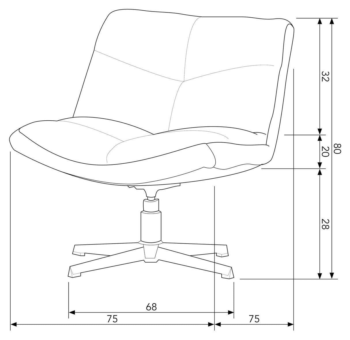 Vinny Lounge Chair w. swivel foot - Off-white bouclé