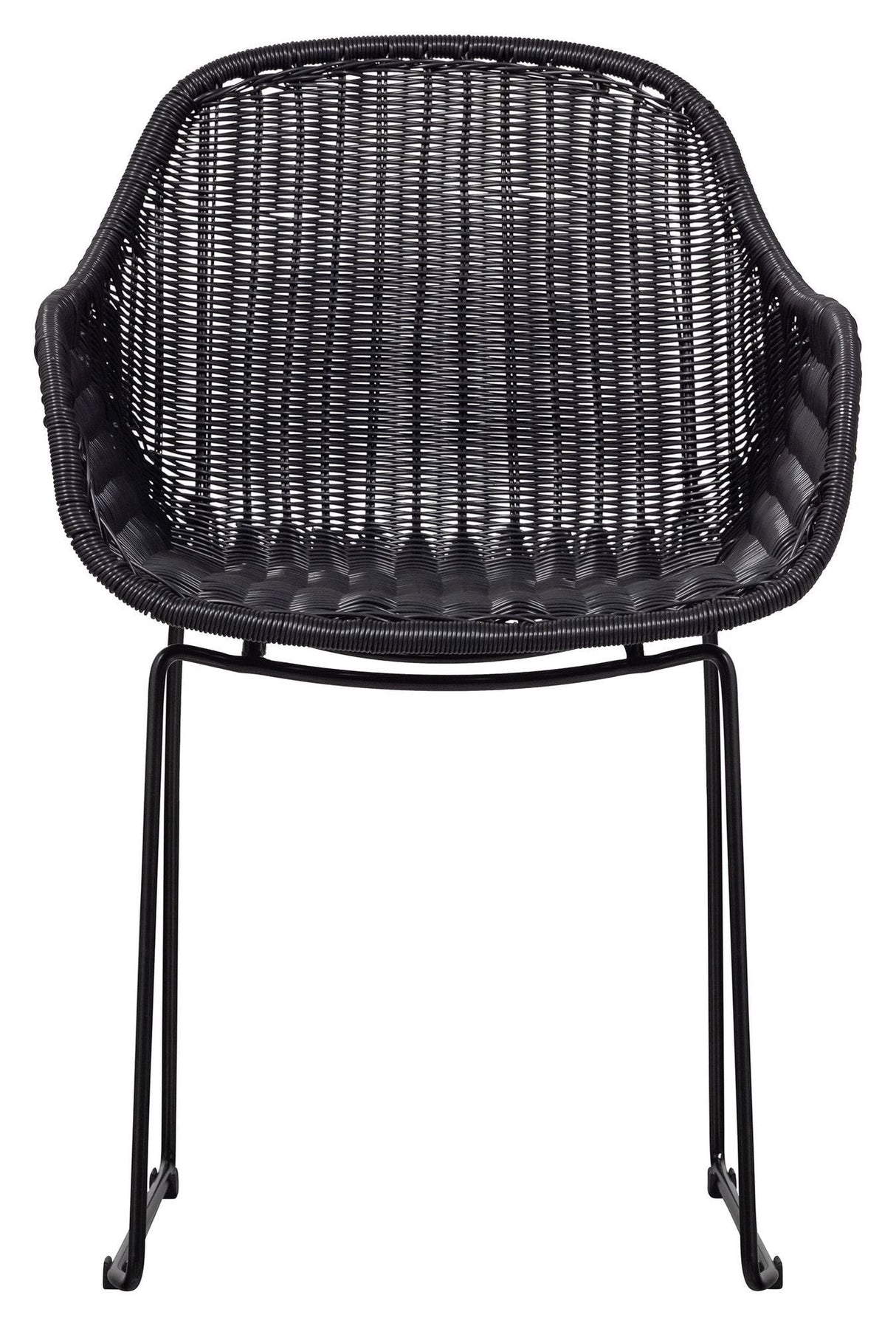 Willow Garden Chair with armrests, Black