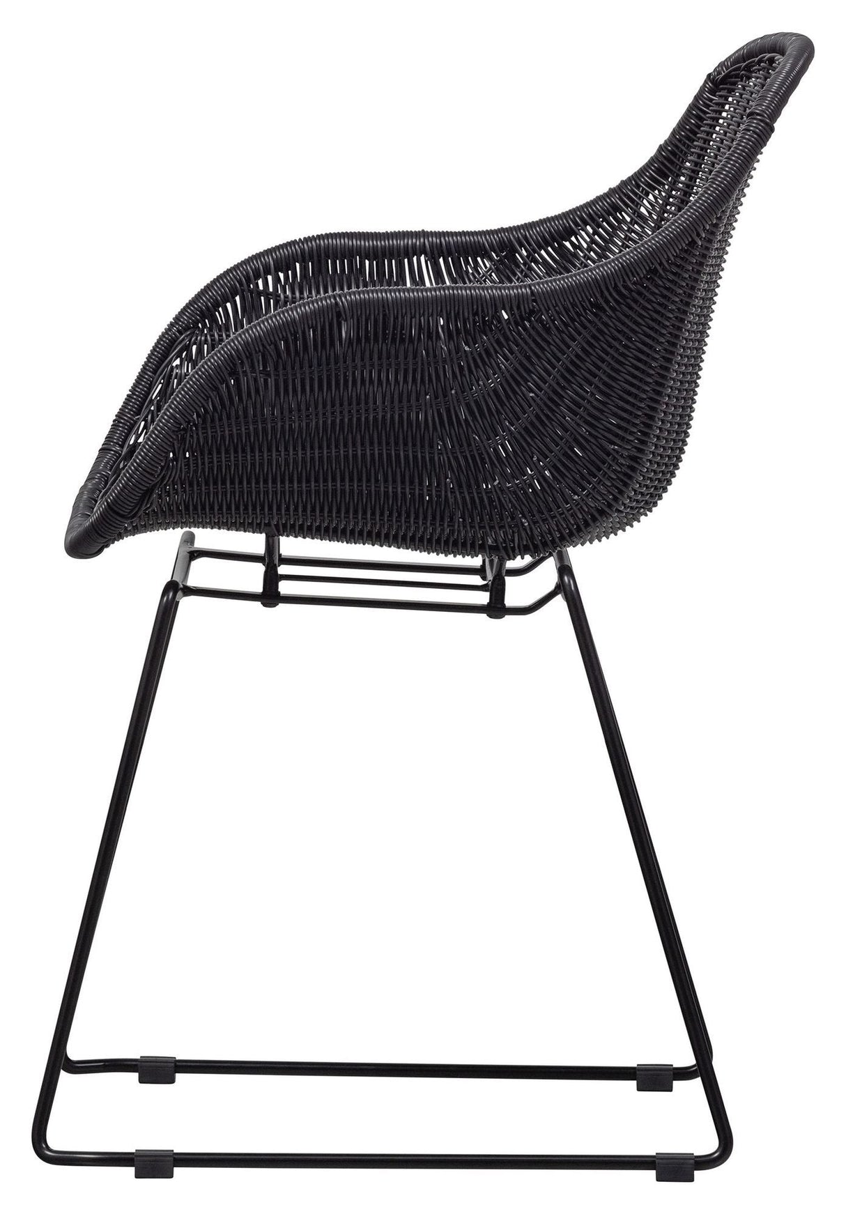 Willow Garden Chair with armrests, Black