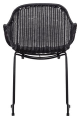 Willow Garden Chair with armrests, Black