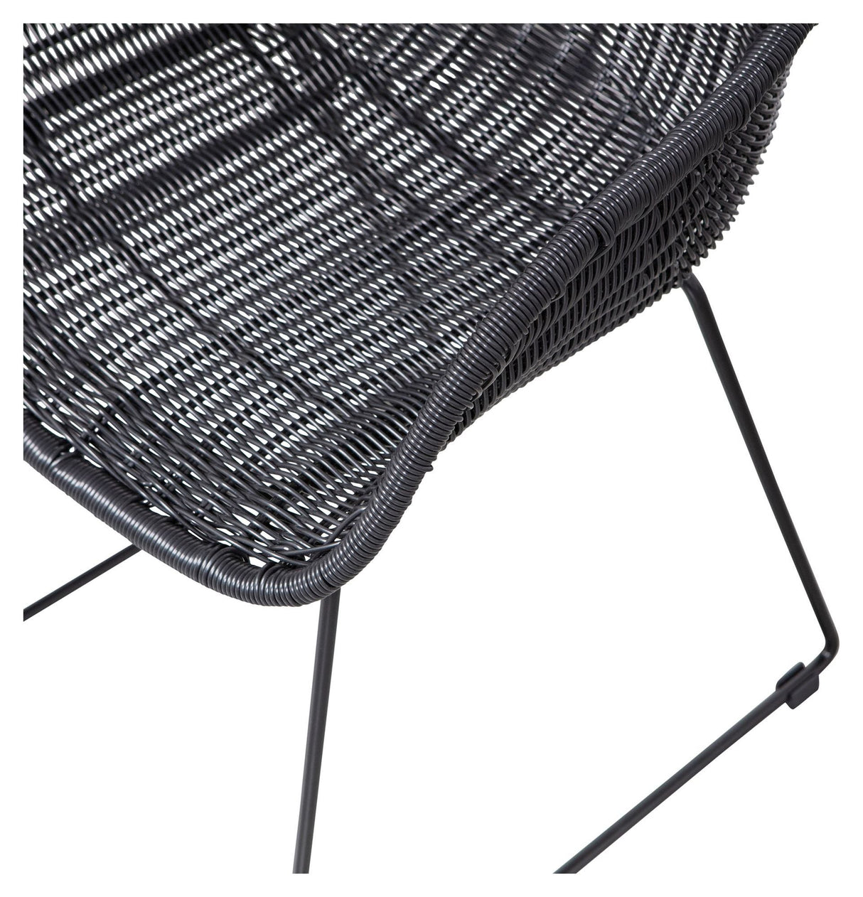 Willow Garden Chair with armrests, Black