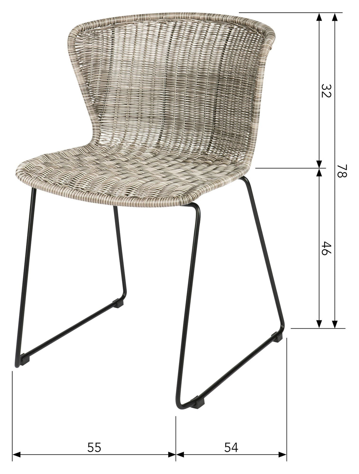 Wings Dining chair set w. 2, Sunkissed polyrattan