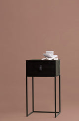 Zola Bedside table w/drawer - Black