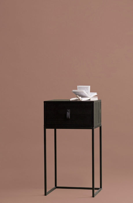 Zola Bedside table w/drawer - Black