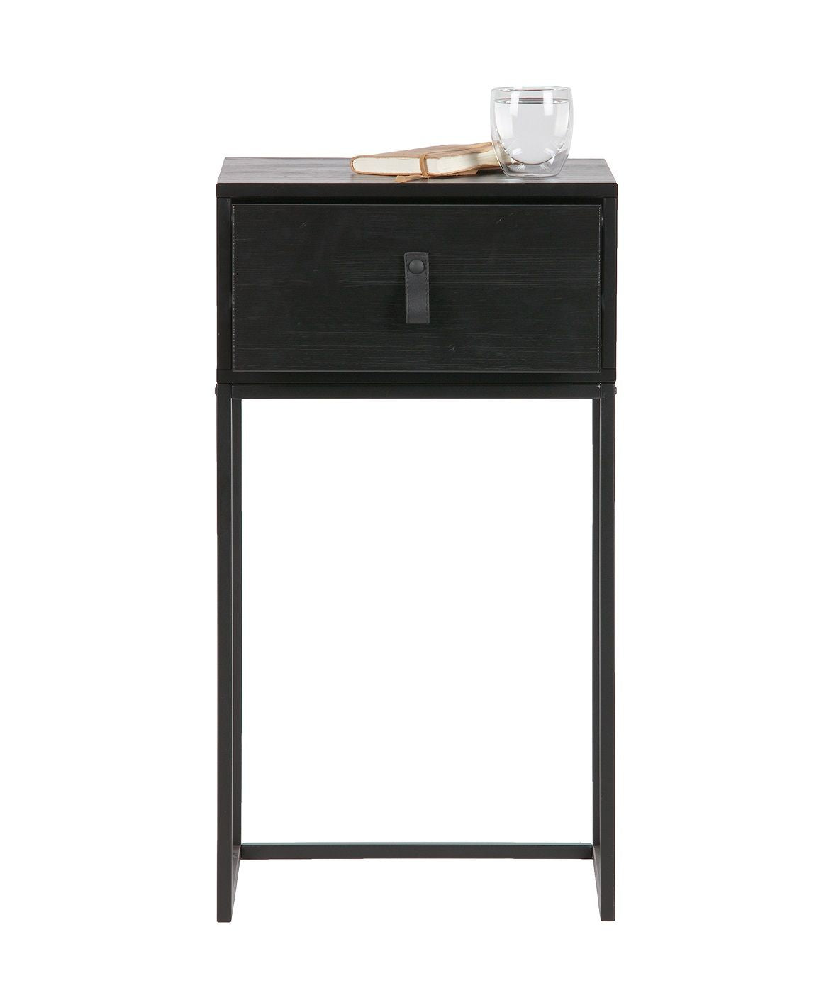 Zola Bedside table w/drawer - Black