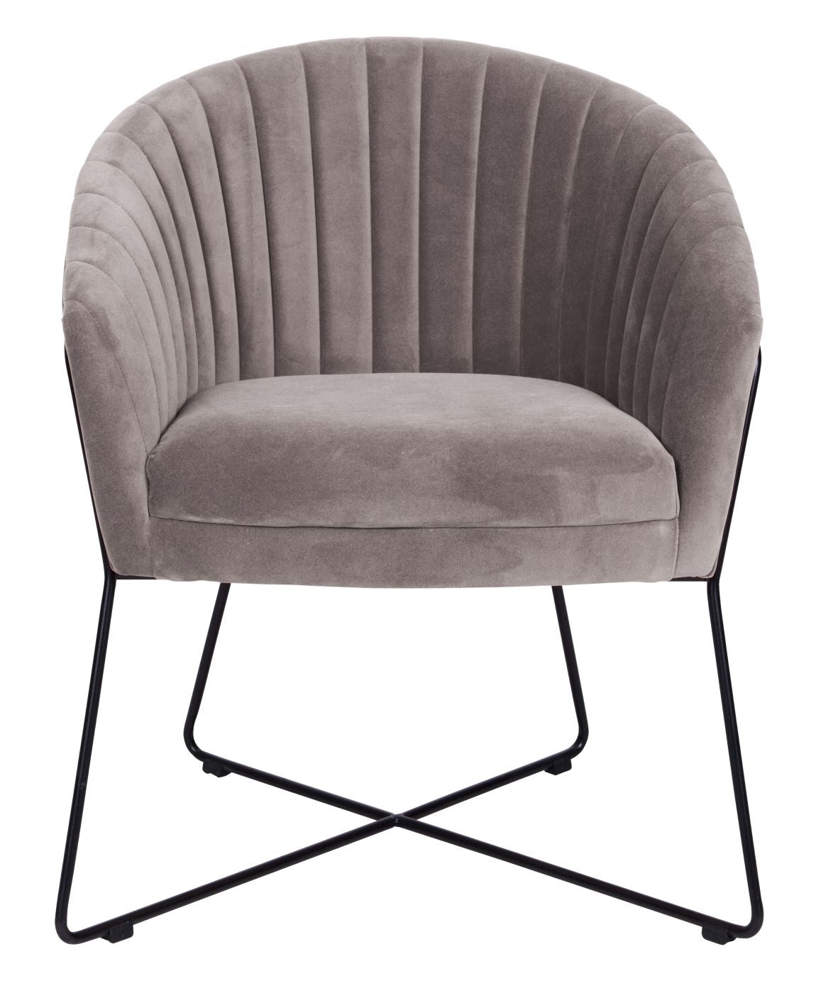 Zitta Lounge Chair - gray w. black metal frame