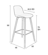 Zuiver Albert Kuip Barstool - Dark gray