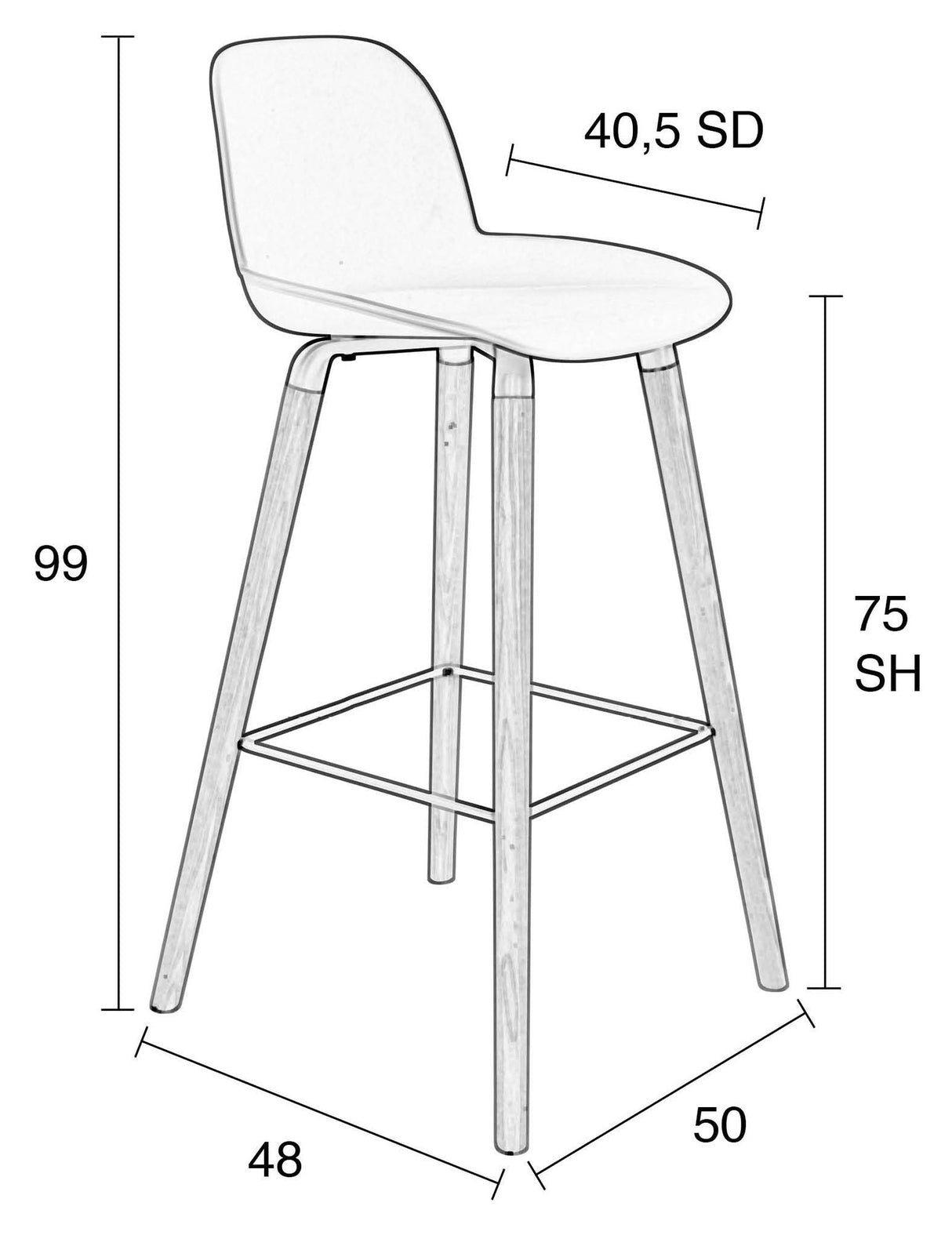 Zuiver Albert Kuip Barstool - Black