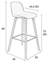 Zuiver Albert Kuip Barstool - Black