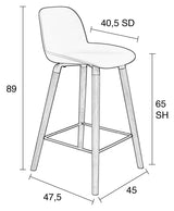 Zuiver Albert Kuip bar stool - Black, SH: 66cm