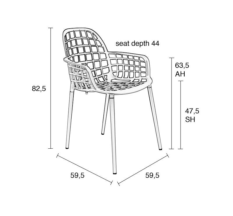 Zuiver Albert Kuip Garden Chair w/armrests, Green