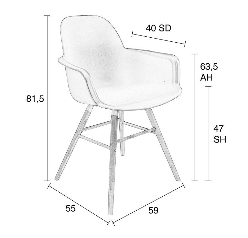 Zuiver Albert Kuip Dining Chair Armrest - White