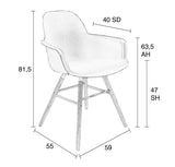 Zuiver Albert Kuip Dining Chair Armrest - White