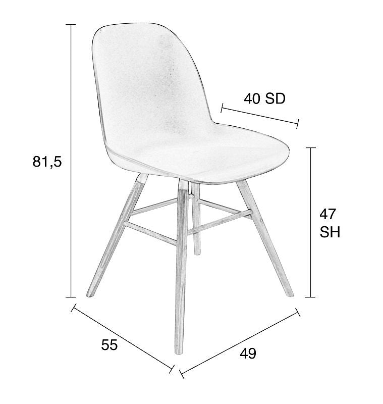 Zuiver Albert Kuip Dining chair, light gray plastic